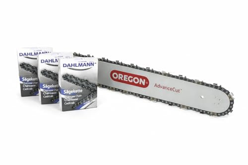 OREGON AdvanceCut Schwert 325 38 cm 1,3 mm + 3 HM Sägeketten für HUSQVARNA Motorsäge 136 340 345 435 440 445 450 543 XP 545 Mark II 550 XP Mark II
