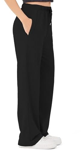 ROSS CAMP Jogginghose Damen - Baumwolle Sporthose Lang, Traininghose Laufhosen Bequeme Jogger, Sweatpants Weites Bein mit elastischem Bund Yogahose - Sch XL