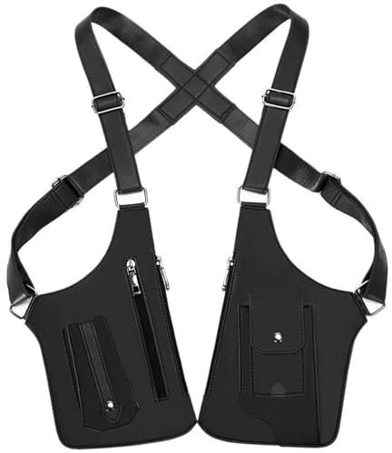 Waffenholster, Schulterholster für Männer, Anti -Diebstahl -Doppel -Schulter -Achselhöhlenbeutel mit verstellbarem Riemen, einfache Verschleiß auf PU -Doppel für Arbeit, Reisen, Partys oder Alltagsge