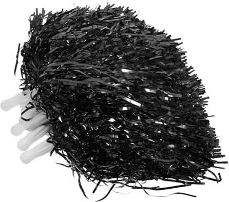 VANZACK Cheerleader Pompons 10 Stück Schwarzer Pet Abs Pompons Mit Griff Bühnenrequisiten Für Sport Cheerleading Tanz