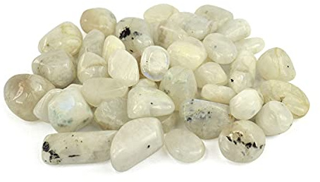 INDIA MADE Pietra di luna naturale arcobaleno superiore pietra grezza burattata pietra grezza burattata confezione da 100 grammi -B099YM9NSH