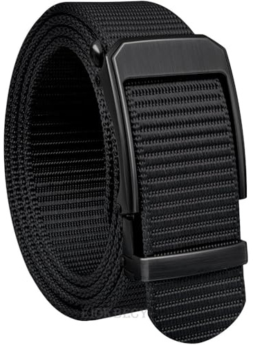 EIOKBECY Cintura da golf per uomini, cintura tattica in rete di nylon da 3,5 cm con chiusura in metallo scorrevole automatica, regolabile senza fori, adatta ovunque