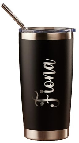 ukgiftstoreonline Personalized Stainless Steel Travel Tumbler Flask, Custom Engraved Name, Thermal Insulated Mug, Reusable Design