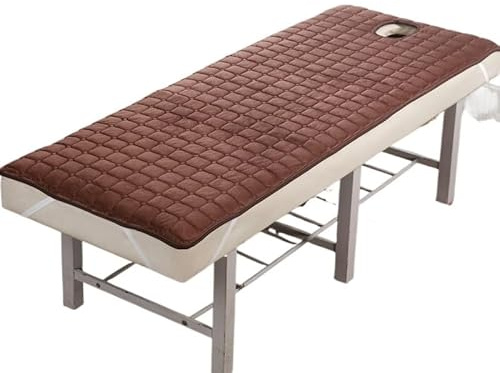Coprimaterasso Per Lettino Da Massaggio Materasso for lettino da massaggio con foro, cuscino for salone di bellezza, antiscivolo(Coffee,W Hole 190cm80cm)