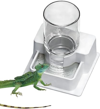 Reptilvattendispenser-ABS, Reptilvattenmatare, sköldpaddsmat och vattenskål Automatiska matare, för ödlakameleon Ormgroda Eremitkrabba Amfibiehabitat.