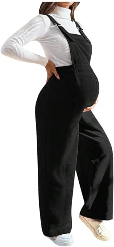 Umstandsoverall Cord Latzhose Schwangerschaft Verstellbare Träger Umstandsoveralls Lockere Freizeit Umstandshose Umstandsmode Jumpsuit Trägerhose mit Taschen Cord-Overall für Schwangere