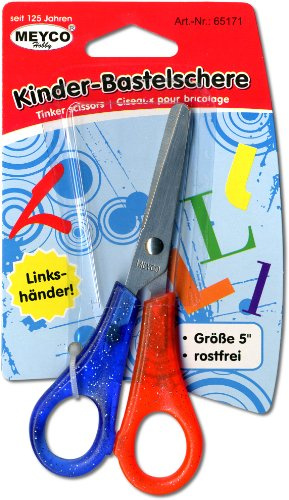 Meyco Hobby Kinder-Bastelscheren - Kinderschere für Linkshänder 13cm
