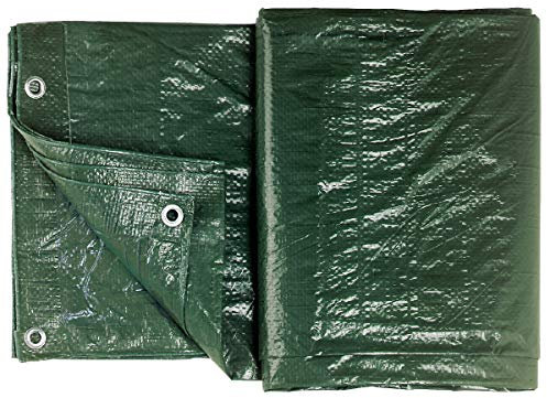 Colorus Gewebeplane 48m² | Grün 6 x 8 m | Gewebeplane wasserdicht | Wetterschutzplane mit Ösen | Abdeckplane für Holz & Gartenmöbel | Allzweckplane