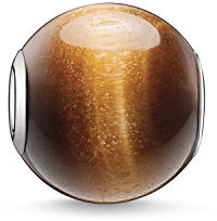 Thomas Sabo Damen Bead Tigerauge Karma Beads 925 Sterling Silber K0045-045-2