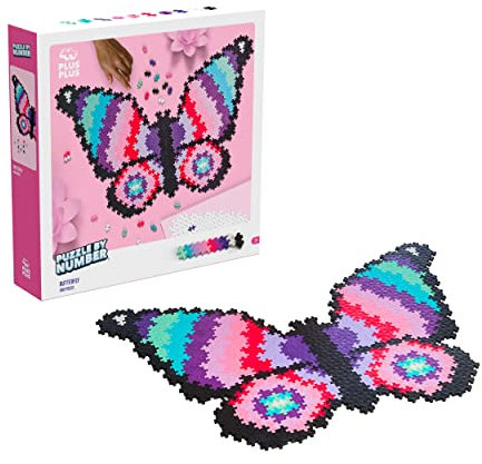 Plus-Plus 9603915 Geniales Konstruktionsspielzeug, Puzzle Schmetterling, Kreativ-Bausteine, 800 Teile