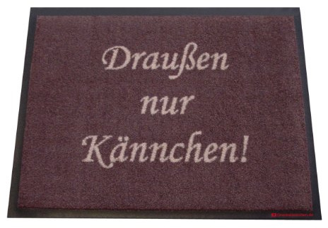 Dreckstückchen wash&go, Fußmatte mit Aufdruck: Draußen nur Kännchen!, robuste Schmutzfangmatte, maschinenwaschbar bei 40 Grad