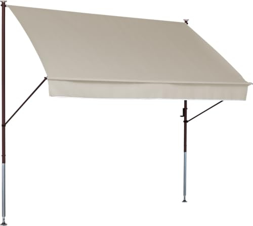 ANGERER Klemmmarkise Style beige, 150 cm | Markise für Sonnenschutz, Montage ohne Bohren, ideale Balkonmarkise für Mietwohnungen, Made in Germany, waschbarer Stoff