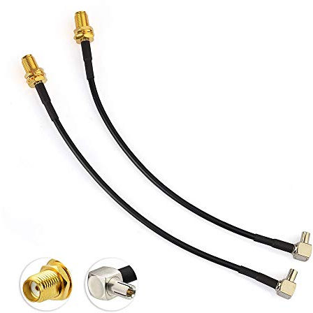 Eightwood 4G Antenna SMA to TS9 Cable 4G LTE Aerial Extension Cable SMA Female Bulkhead to TS9 Plug Right Angle jumper RG174 6inch 15cm 2pcs for Router 2G 3G LTE Antenna UMTS Mobile