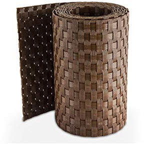 Bandes brise-vue en rotin, rouleau, protection, bâche, anthracite, noir, blanc, marron, vert, nombreuses couleurs, 255 x 19 cm, pour clôture à double fil RD01 - Hell Braun
