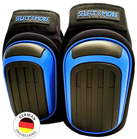 Premium Knieschoner Arbeit mit Profi Gel-Ring + Memory-Schaum I Haftende Antirutsch Beschichtung innen I Deutsches patentiertes Engineering Knieschutz f Bau Fliesen Pflaster Garten Handwerk Industrie