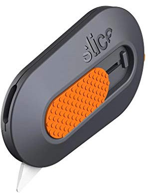 Slice 10515 Mini Box Cutter, Ceramic Blade Locks Into Position, Right or Left Handed , Keychain Box Opener, Magnetic,Black and Orange