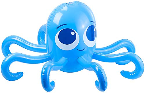 Playtastic Badespielzeug: Aufblasbarer Oktopus mit integriertem Wassersprinkler für Kinder (Wasserspielzeug Pool, Sommer-Sprinklerspielzeug, Spray)