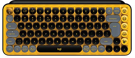 Logitech POP Keys Mechanical Wireless Keyboard with Customisable Emoji, Durable Compact Design, Bluetooth or USB Connectivity, Multi-Device, OS Compatible, QWERTY UK English Layout - Blast