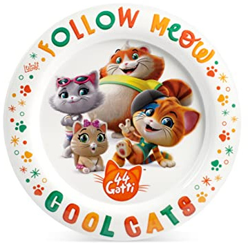 Lulabi 44 Gatti 8003512747694 - Plato llano, melamina, 22 cm