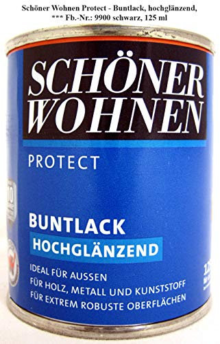 Protect Buntlack 125 ml, Fb.-Nr.: 9900 schwarz hochglänzend, Alkydharzlack SW