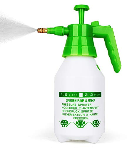 Munyonyo Gartenpumpensprüher, Handsprühflasche für Rasen, mit Sicherheitswert und Verstellbarer Düse, zum Gießen, Sprühen von Unkraut, Hausreinigung und Autowäsche, 1,8 l