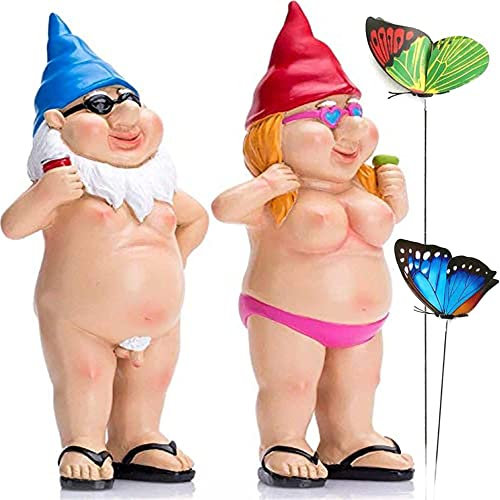 YiMOO Garden Gnomes Funny, Gardening Rude Novelty Unusual Gifts for Women Men Funny Garden Ornaments Outdoor Unusual