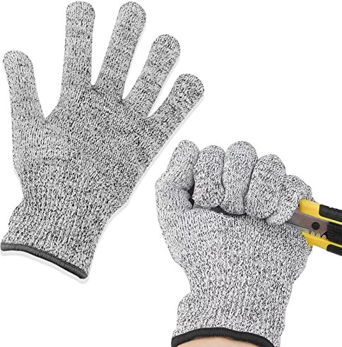 SZXMDKH Cut Resistant Gloves, Work Gloves, Food Grade High-Performance Level 5 Protection, Safety Gloves for Kitchen Cut Meat, Outdoor Work Protective Hands, Wood Cutting (Medium)