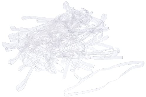 sourcing map TPU Gummiband Dehnbar Gummi Elatisch Band Transparent 3,8Zoll Durchm für Haus Büro, Packung mit 62