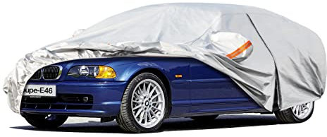 Kayme Autoabdeckung Wasserdicht Atmungsaktiv Passend für BMW 3er Coupe E46(1999-2006), Vollgarage Autoplane für Regen Sonne Staub Schutz, Auto Abdeckplane Faltgarage Abdeckung(3-7 Tage liefern)