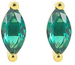 Homxi Damenohrringe Stecker Silber,925er Silber Ohrringe Damen Marquise Zirkonia Grün Ohrklemme Ohrstecker