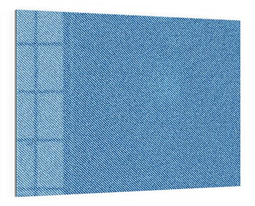 DEQORI Glas-Magnettafel | 120x90 cm groß | Motiv Jeansmaterial | Memo-Board aus Glas | Magnetboard inkl. Magnete, Stift & Tuch für Küche & Büro | Tafel magnetisch & beschreibbar