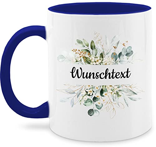 Tasse Tassen 325ml - Aufdruck selbst gestalten - Wunschtext Text I eigener Text - 325 ml - Dunkelblau - anpassen custom mug personalisierte blumen glühweintassen blumig selber paartassen 4 zeilen