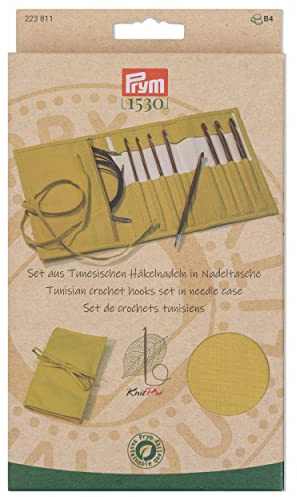 Prym 223811 Tunesische Häkelnadeln Set Natural senf 3,5-8