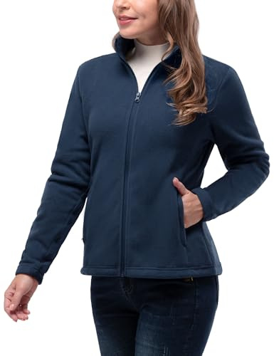 33,000ft Womens Fleece Jackets Ladies Lightweight Warm Full Zip Coat | Breathable, Microfleece, 4 Pockets, Stretch, Anti-pilling, Outerwear for Casual Running, Hiking, Walking, Outdoor Sport