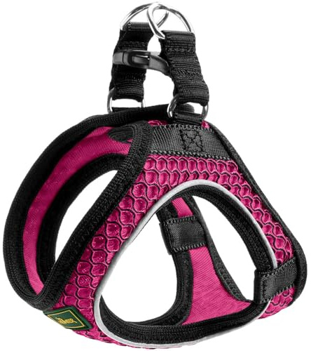 HUNTER Hilo Comfort Hundegeschirr | 3D-Mesh-Material, Step-In Geschirr, reflektierende Elemente, angenehm leicht, modernes Design, Farbe: Pink, Größe: M-L