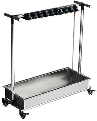 TRGCJGH Carro de limpieza profesional, organizador de suministros de limpieza, carritos de conserjero sobre ruedas, Soporte para escoba y trapeador(64cm/25.1in)