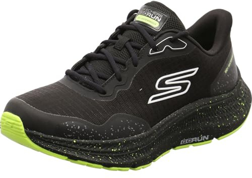Skechers herr Go Run Consistent 2.0 Piedmont Sneaker, Svart och lime textil syntetisk, 42 EU