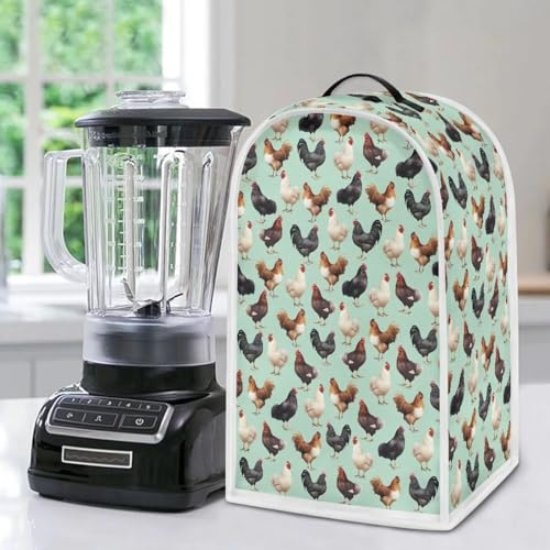 Poceacles Chicken Hen Print Kitchen Blender Covers, Blender Dust Stand Mixer or Coffee Maker Cover Dust Proof Stain Resistant Blender Cover