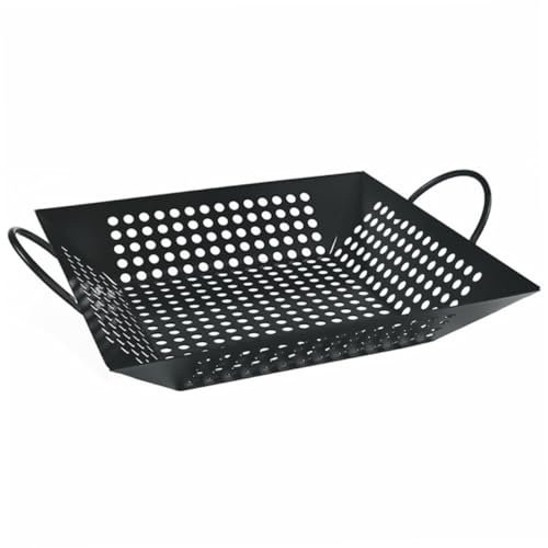 Bbq Grillpfanne Schwarz aus Aluminium, Hitzebeständig, Antihaft