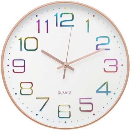 APIELE Silent Simple Pointer 3D Digital Wanduhr für Schlafzimmer Küche Wohnzimmer Schule