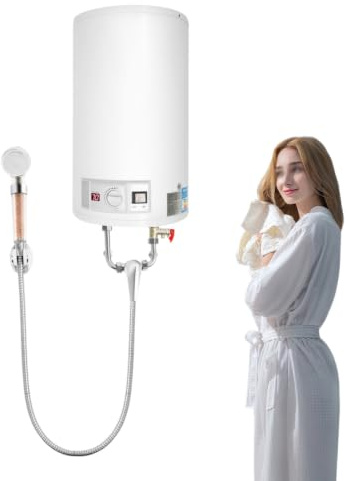 Chauffe-eau électrique 50 L 2000 W - Stockage suspendu mural avec écran LED température - Soupape de sécurité - Jusqu'à 75°C - Pour cuisine et salle de bain