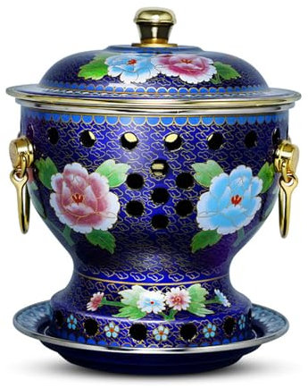 OYWEHECE Einzelne Person, Kleiner Kupfertopf, Alter Pekinger Kleiner Dicker Kuh-Hot Pot, Chinesischer Traditioneller Cloisonné-Hot Pot, Kommerzieller Alkoholanteil, Roter Kupfer-Hot Pot,I