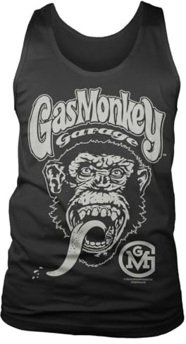 Gas Monkey Garage Offizielles Lizenzprodukt Logo Herren -Tanktopest (Schwarz), XX-Large