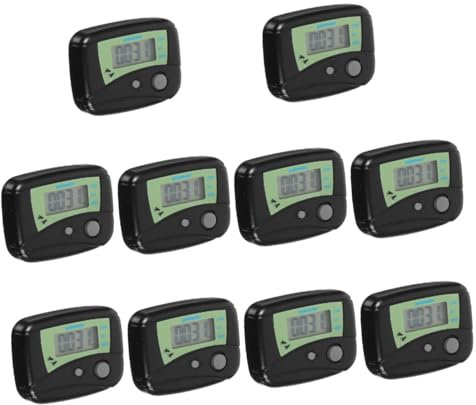 Anneome 10 Stück Schrittzähler Schrittzähler Kalorien Digitaler Für Distanz Schritt-kalorienzähler Tragbar LCD-Display Schwarz