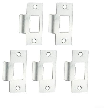 Placas de cerradura de puerta FACULX de acero inoxidable, placa de bloqueo tubular estándar, para puertas de madera y metal, piezas de repuesto (5 unidades)