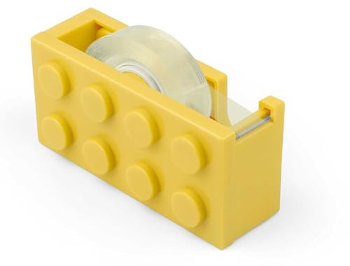 Dispenser Nastro Adesivo, DEANKEJI Giallo Porta Nastro Adesivo, Forma a Mattoncino Dispenser di Nastro Adesivo per Ufficio, per Scrivanie da Ufficio, Ristoranti, Negozi di Fiori e Sale Studio
