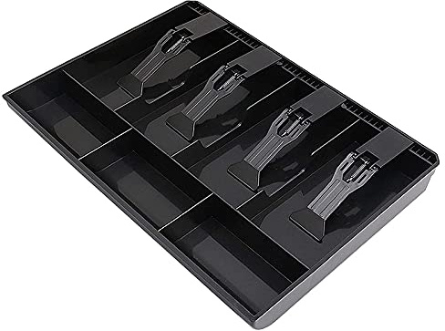 FYOBOT Tiroir de Caisse Enregistreuse - Plateau D'Insertion de Caisse Enregistreuse pour 4 Billets et 3 PièCes, 12,6 X 9,6 X 1,4 Pouces
