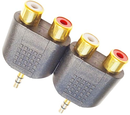 FENGHAISHUN 3.5mm TRS Stereo Male to Dual RCA Female Audio Adapter 2pcs