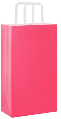 vidaXL Papiertragetaschen 250 STK., Papiertüten mit Henkeln, Papiertüten, Geschenktüten für Einkaufen Hochzeiten Verpackungen Partys Geburtstag Weihnachten, Rosa 21x11x36cm