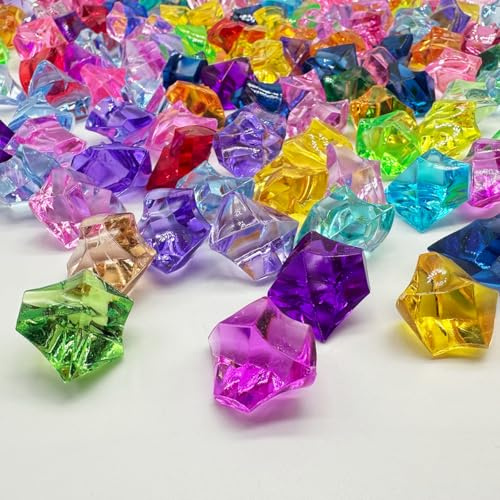 160PCS Fake Ice Cubes, 25 x 18 mm Acrylic Vase Fillers,Plastic Crushed Ice for Centerpiece Table Decorations,Table Scatter, Wedding Decoration, Photography Props